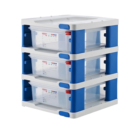 TOWER GN1/2 WITH 3 AIRTIGHT 4 CONTAINERS, 14 1/8 X 12 1/4 X 15 5/8